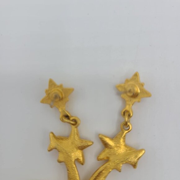 Kirks Folly Vintage Gold Tone Moon and Start Mermaid Earrings NWOT! - Picture 3 of 16